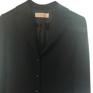 Tahari Black White Pinstripe Arthur S. Suit